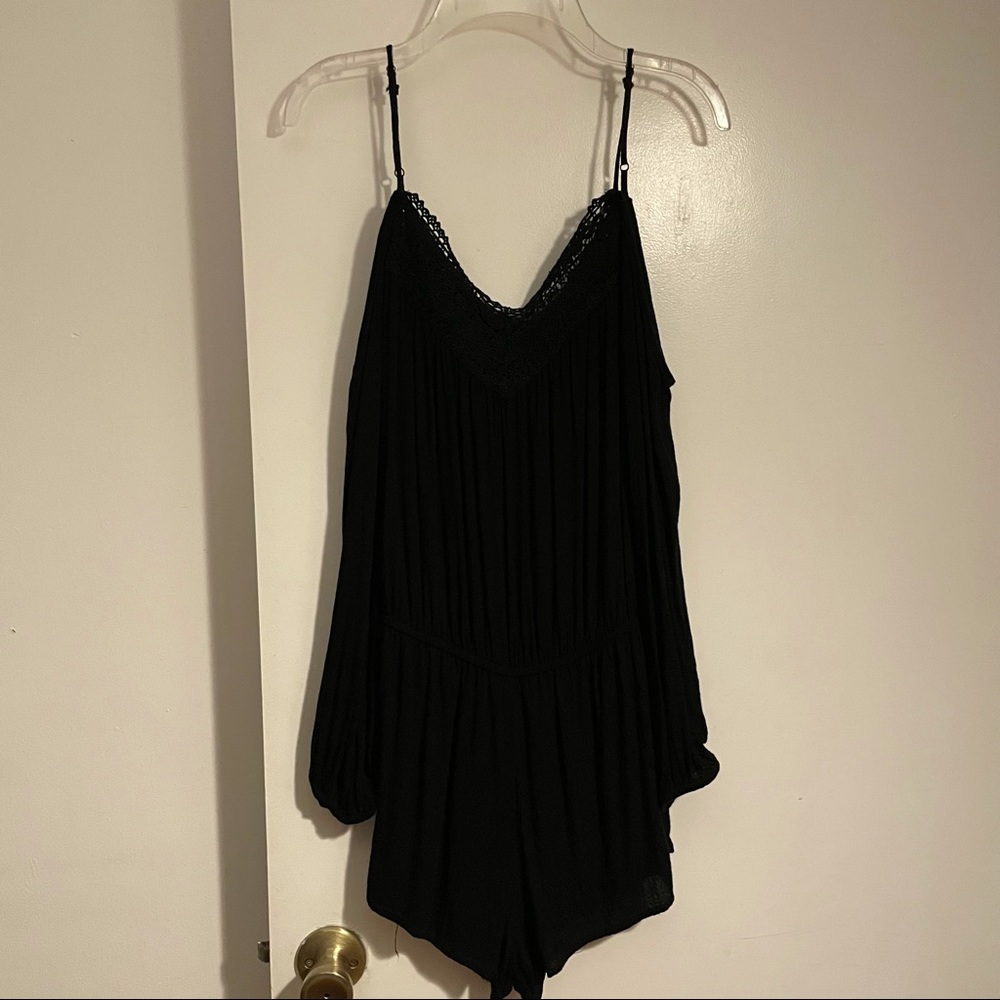 Forever 21 black shoulder romper
